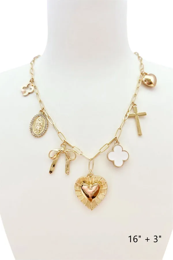 Gold Heart Charm Necklace
