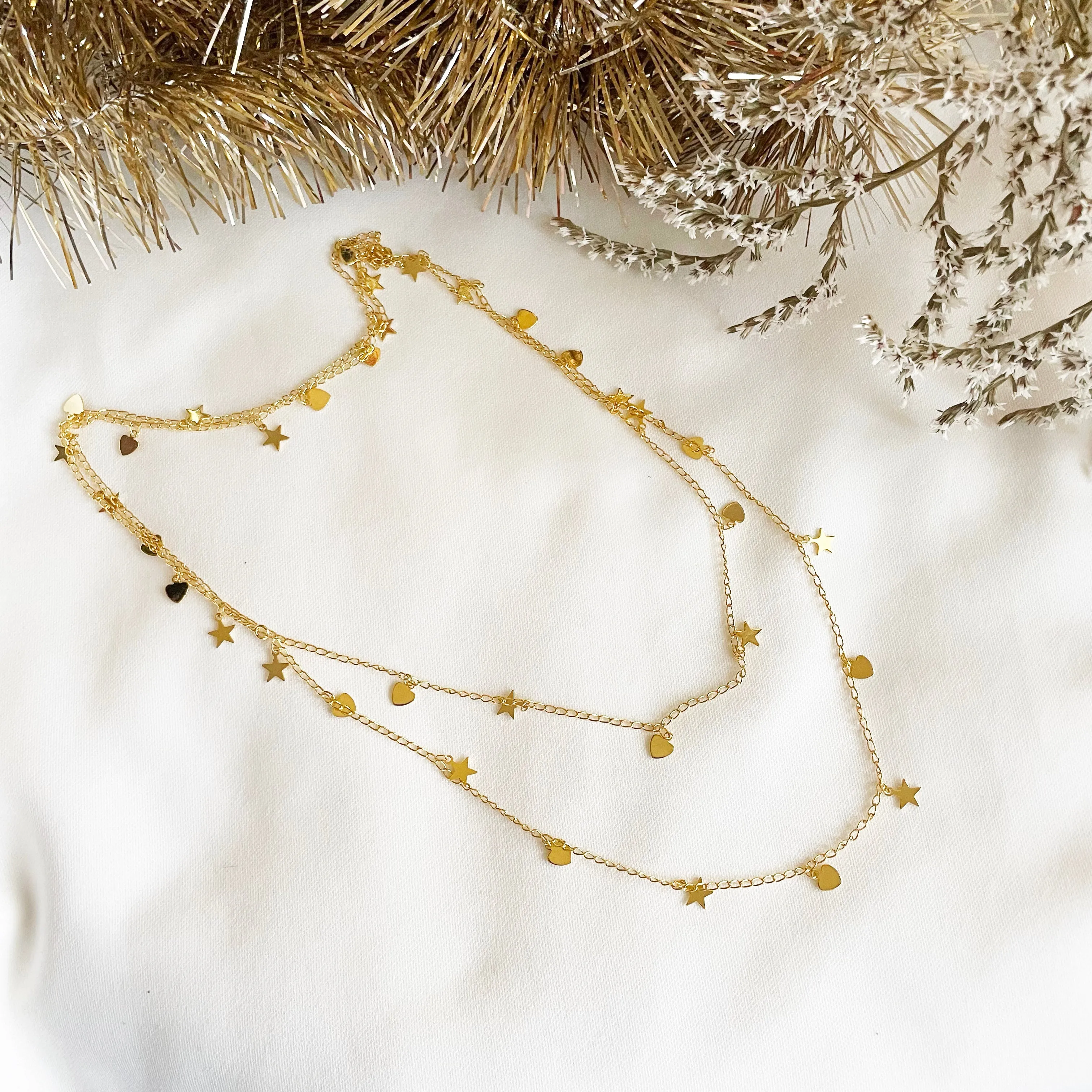 Gold Layering Necklace | Hearts & Stars