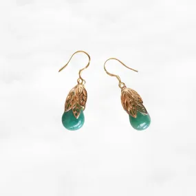 Gold Leaf Aventurine Earrings