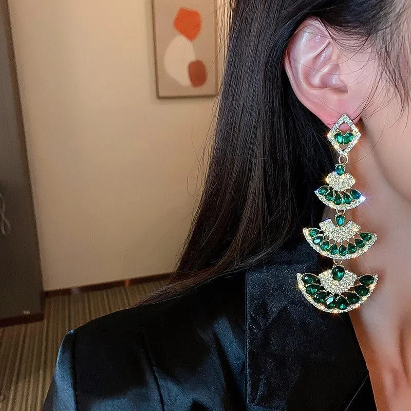 Green Crystal Drop Earring