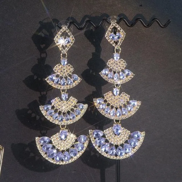 Green Crystal Drop Earring