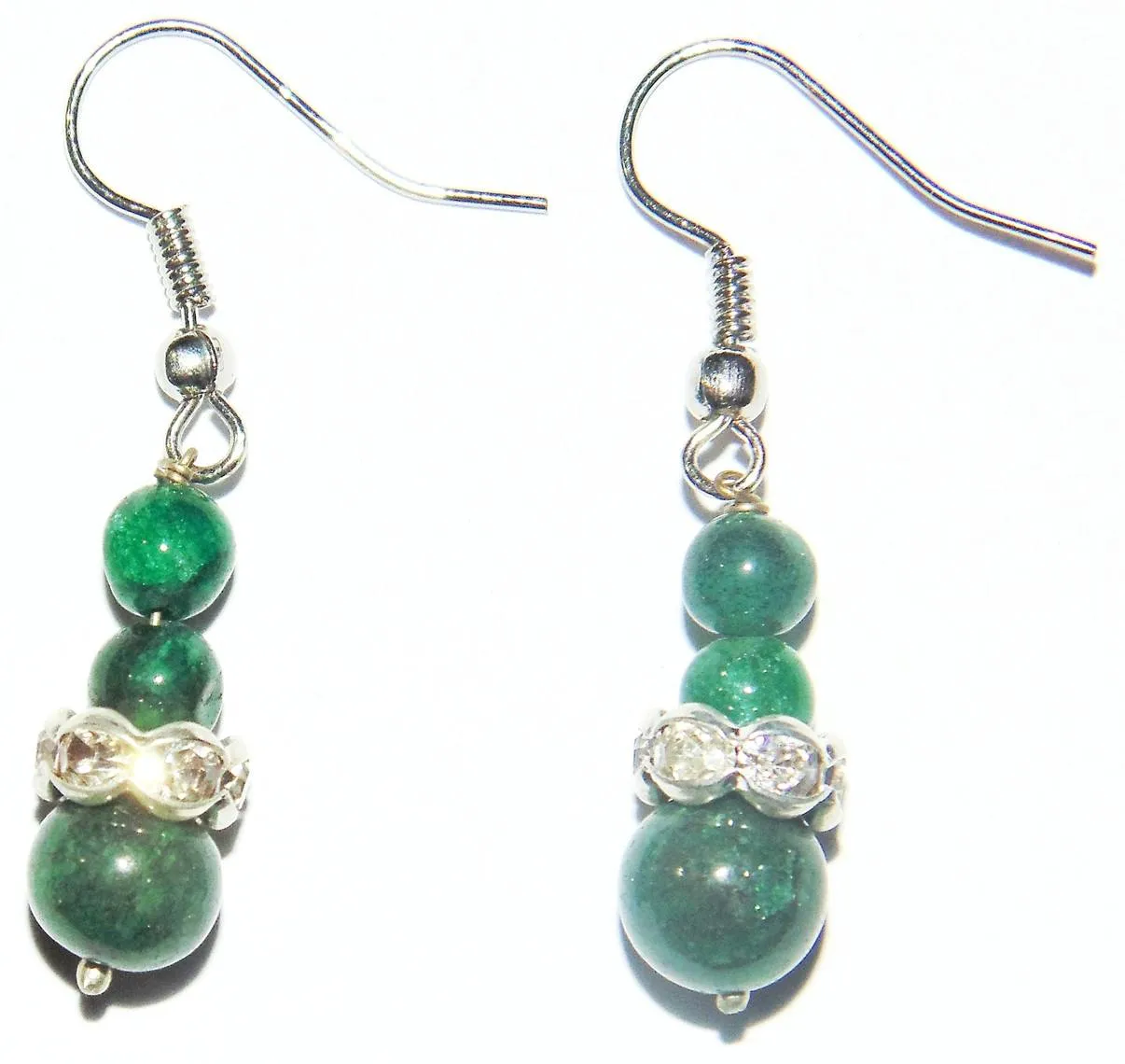 Green Jade beads earrings
