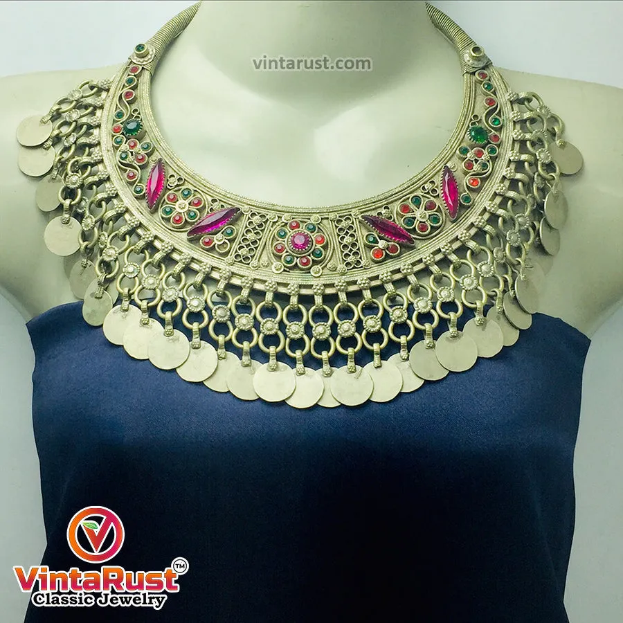 Gypsy Kuchi Handmade Torque Necklace With Tassels