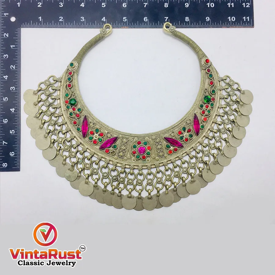 Gypsy Kuchi Handmade Torque Necklace With Tassels