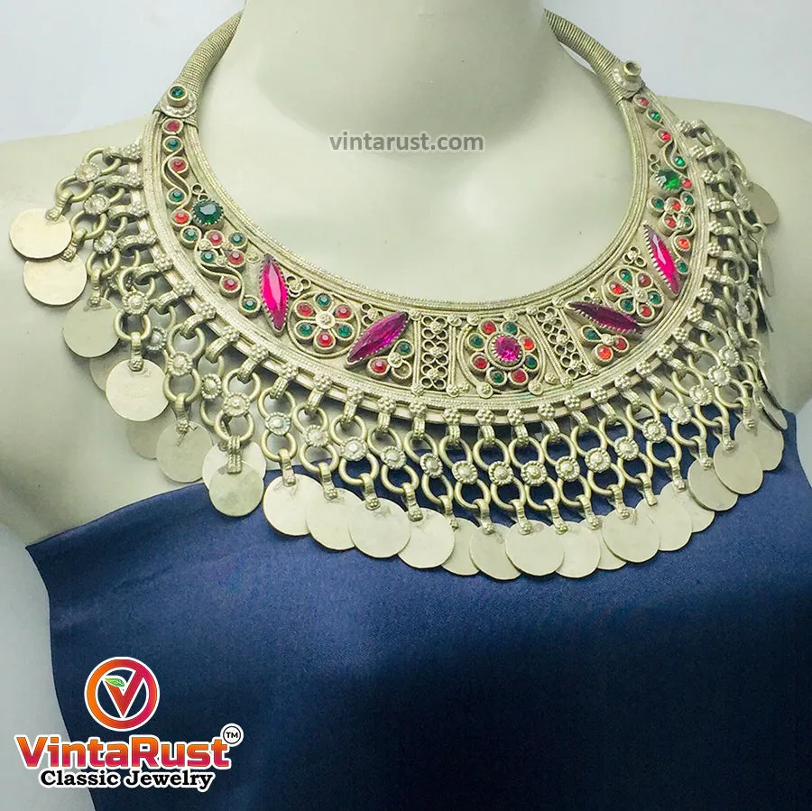 Gypsy Kuchi Handmade Torque Necklace With Tassels