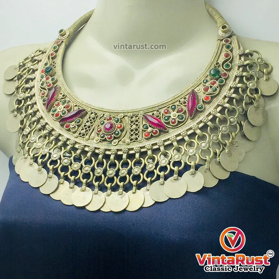 Gypsy Kuchi Handmade Torque Necklace With Tassels