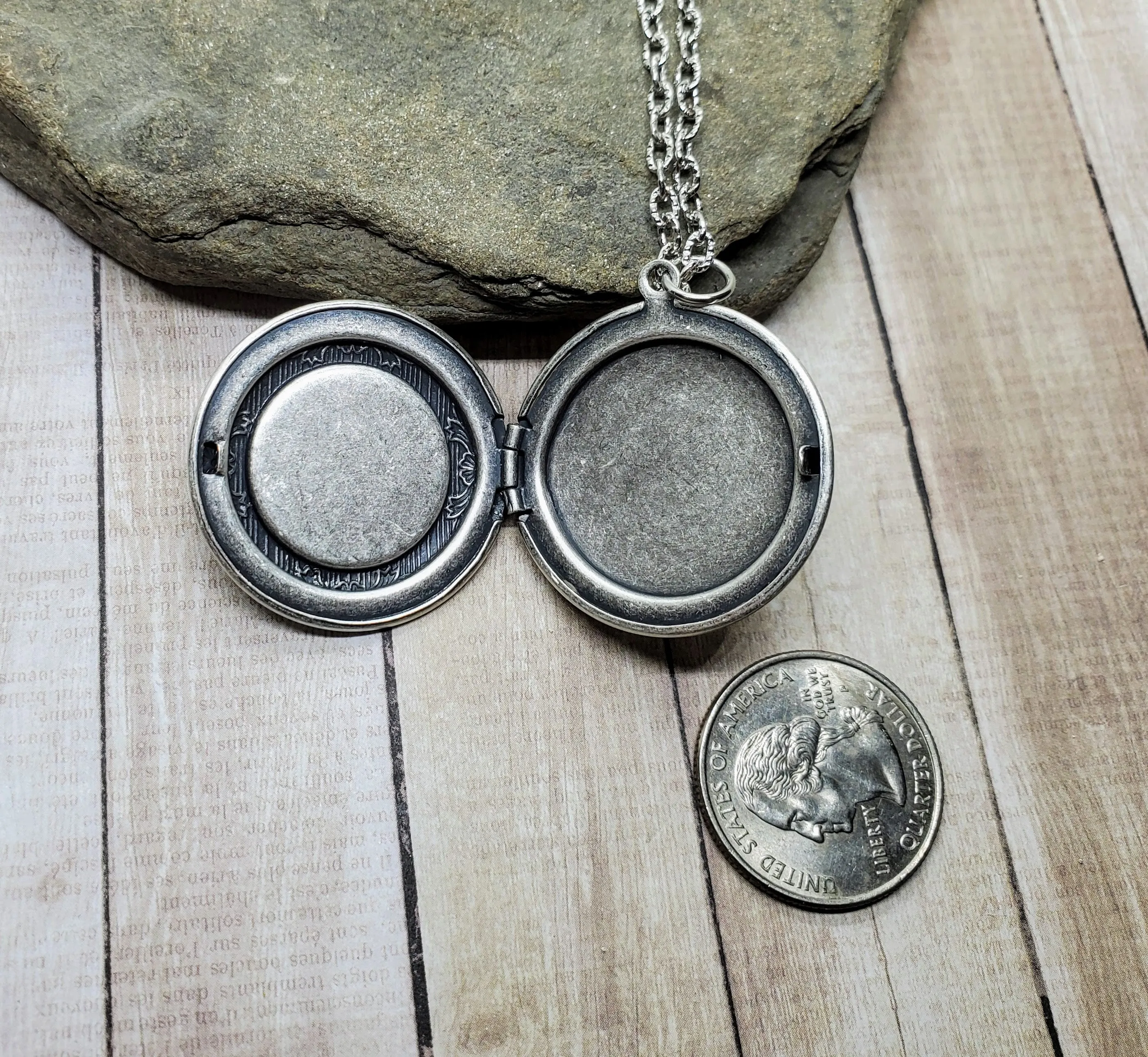 Handmade Oxidized Silver Celtic Knot Locket Necklace