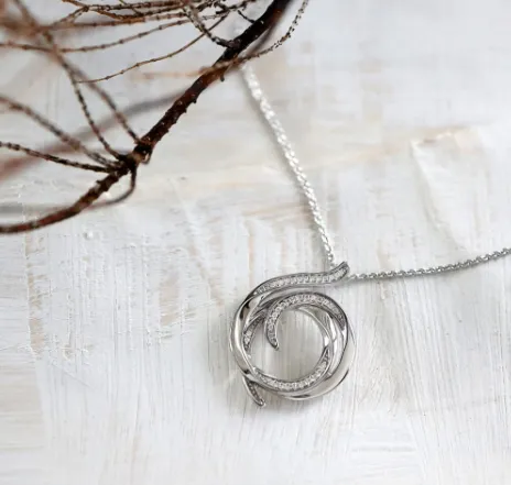 Helix Wrap Pavé Necklace