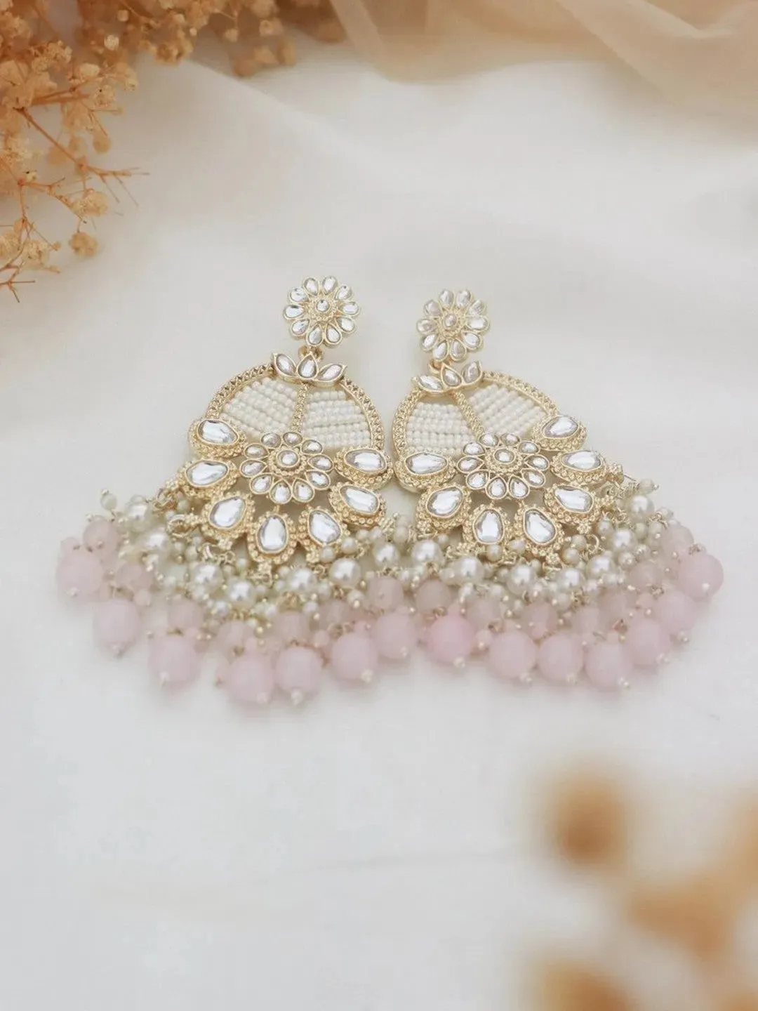 Ivory White Statement Kundan Earrings