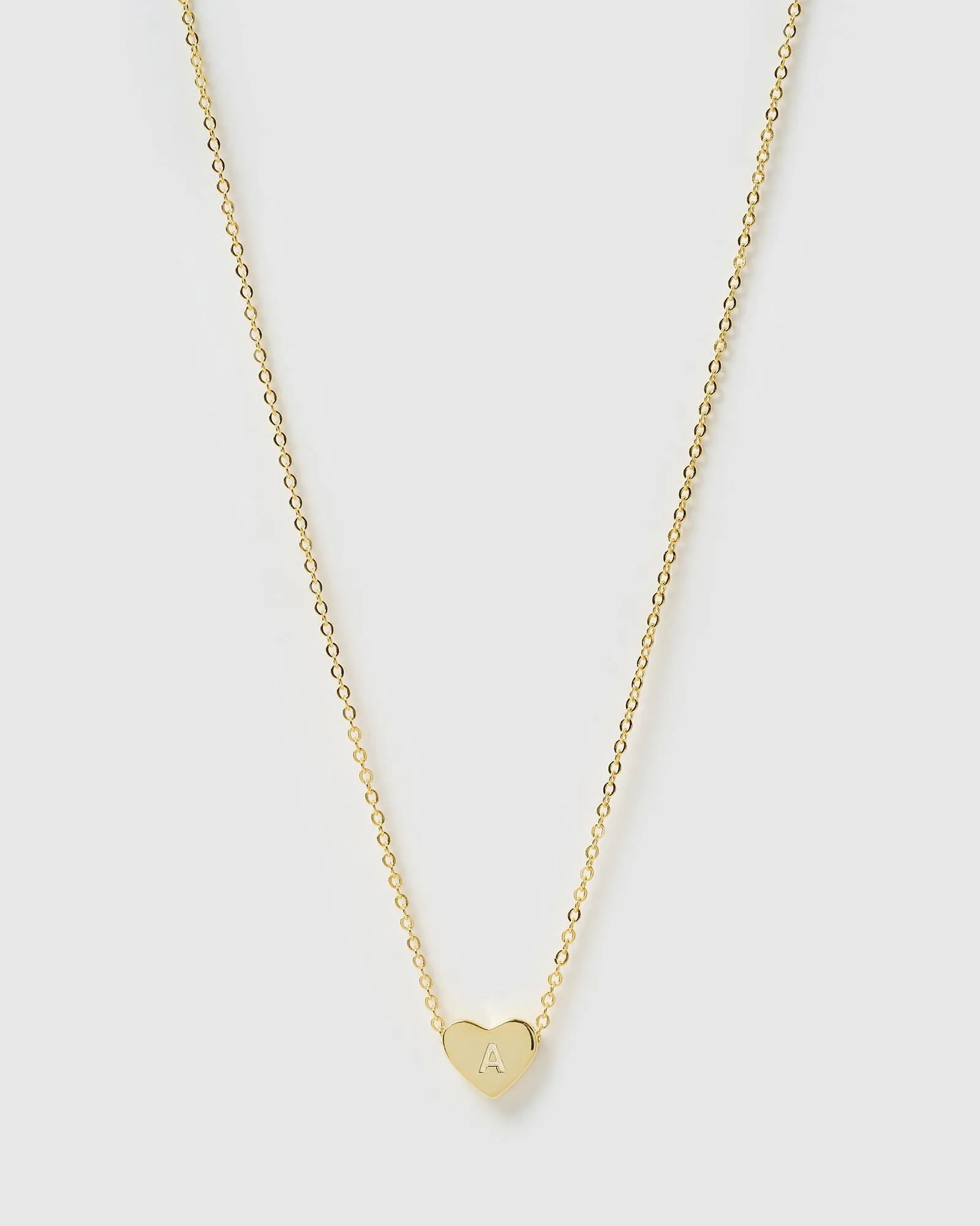 Izoa Kids Heart Alphabet Letter A Necklace Gold
