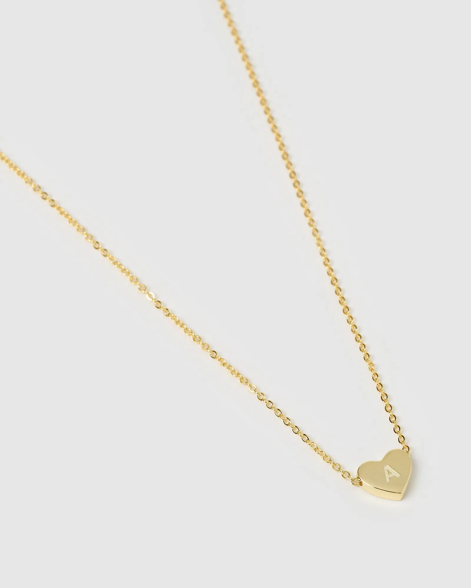 Izoa Kids Heart Alphabet Letter A Necklace Gold