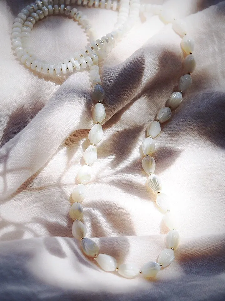Long Mother of Pearl Pikake Necklace - Kēhau