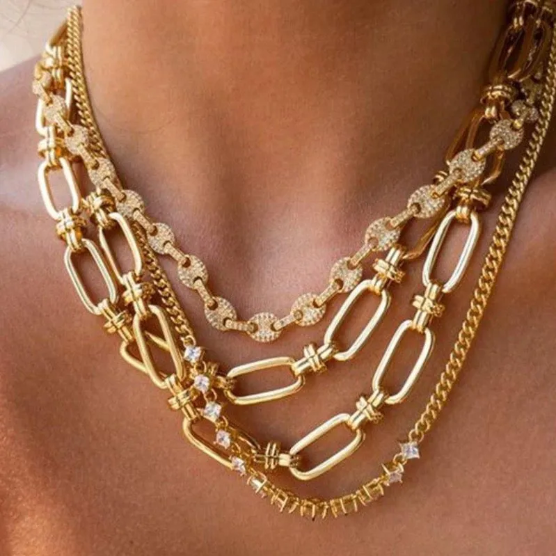 Luv Aj Ballier Curb Chain Necklace Gold