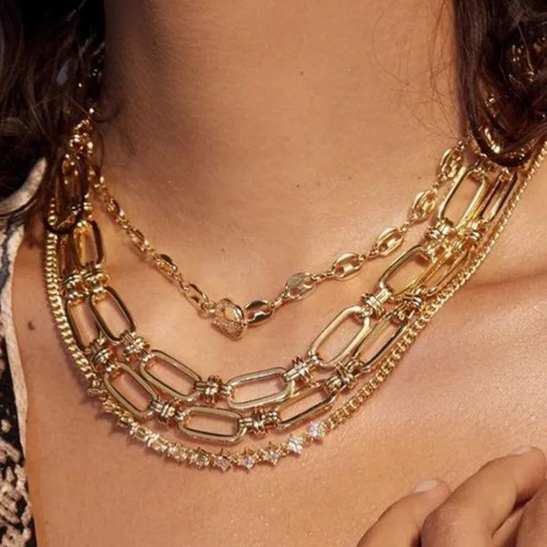 Luv Aj Ballier Curb Chain Necklace Gold
