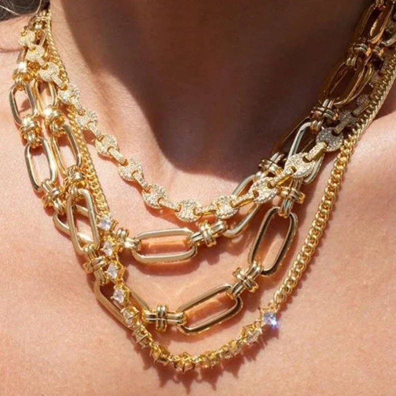 Luv Aj Ballier Curb Chain Necklace Gold