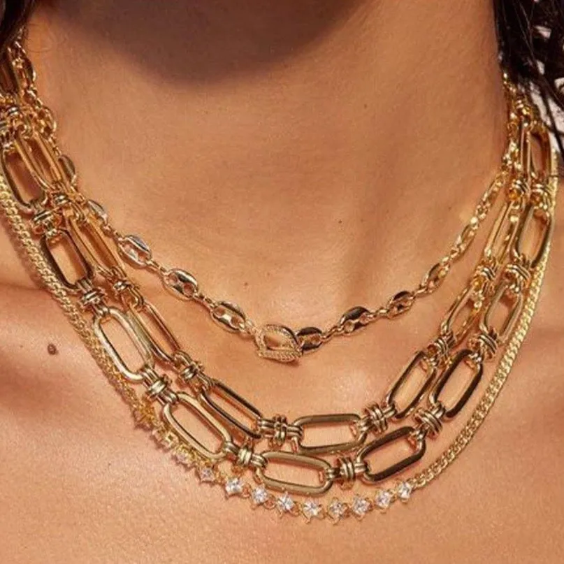 Luv Aj Ballier Curb Chain Necklace Gold