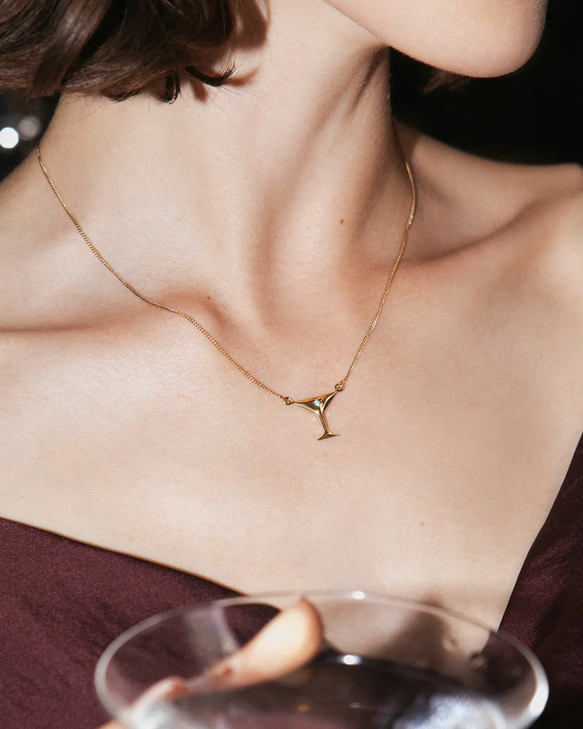 Martini Necklace | Emerald & Gold