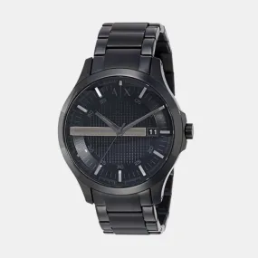 Men's Black Analog Stainless Steel Watch AX2104I