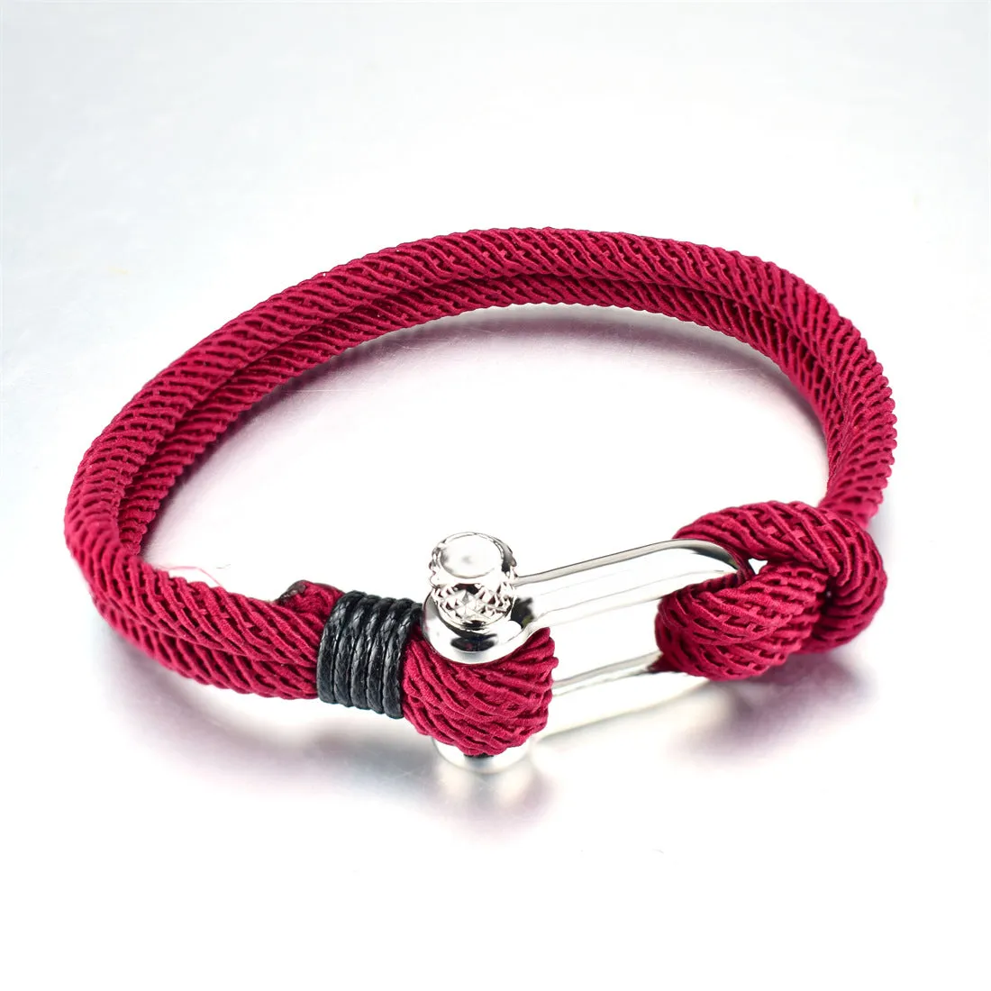Men's Braided Titanium Steel With Horseshoe Buckle Bracelet