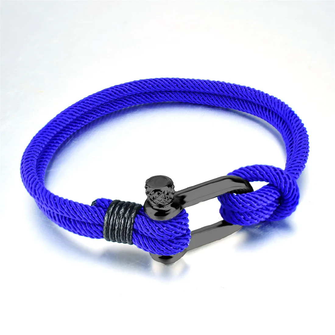 Men's Braided Titanium Steel With Horseshoe Buckle Bracelet