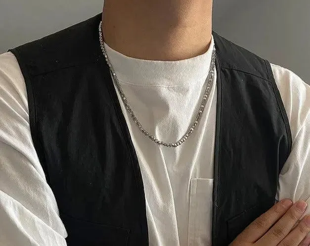 Metal Beads Stitching Necklace & Bracelet