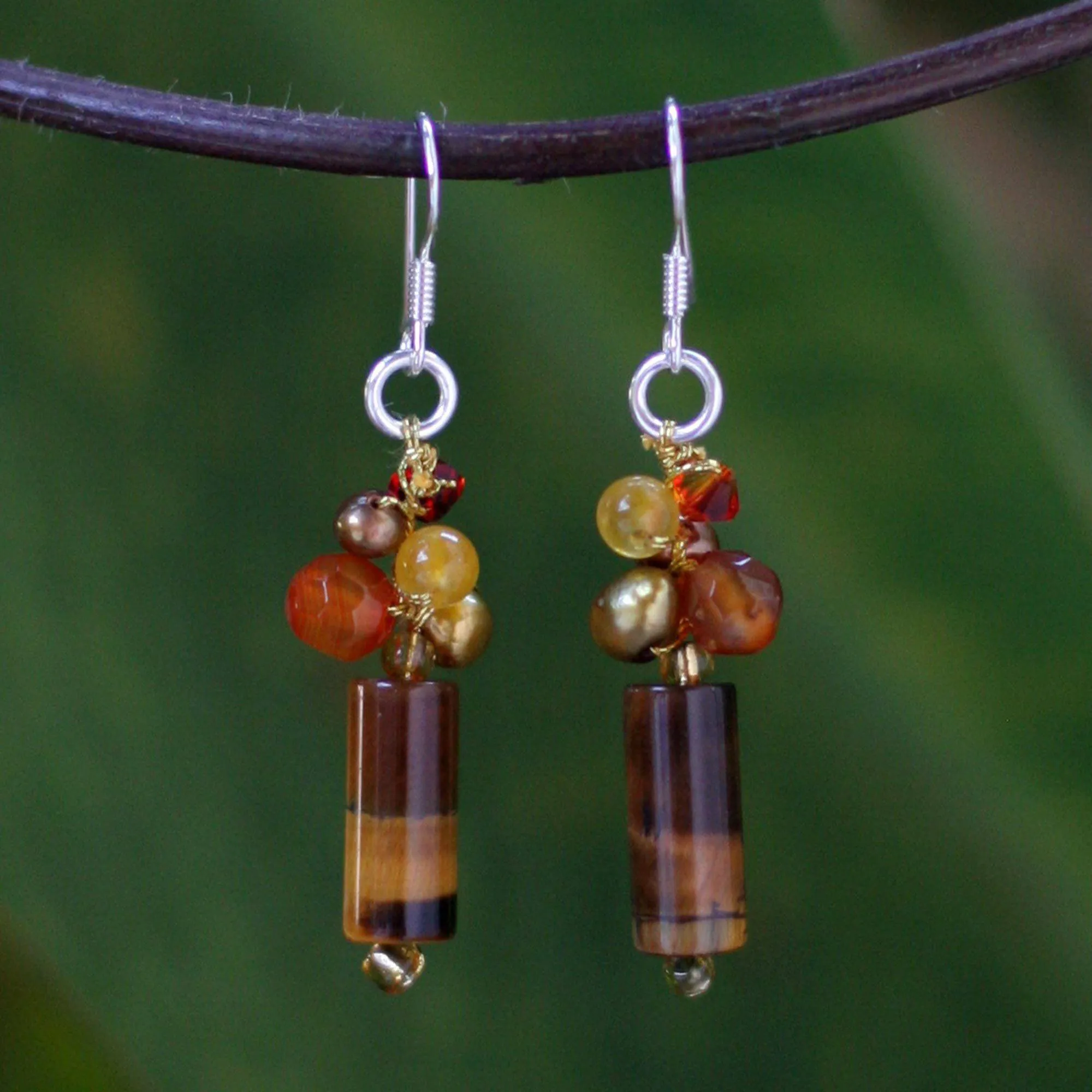 Multi-Gem & Pearl Beaded Earrings