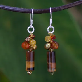 Multi-Gem & Pearl Beaded Earrings