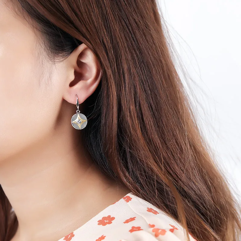 Natural Jade Earrings Nephrite Silver Earrings ZNE439