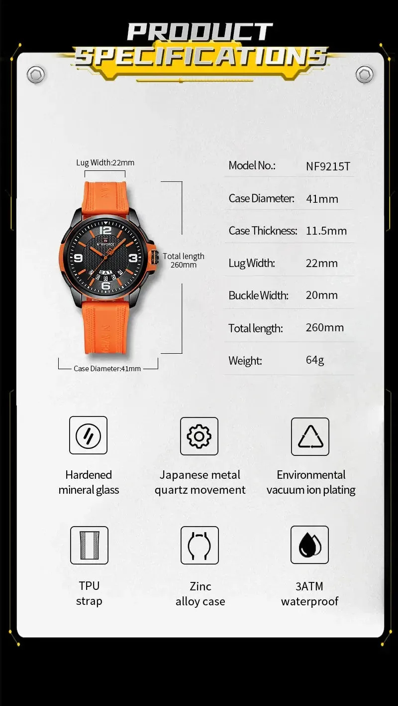 NAVIFORCE Creative TPU Strap Sports Wristwatch