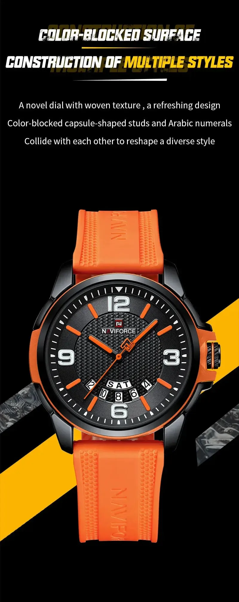 NAVIFORCE Creative TPU Strap Sports Wristwatch