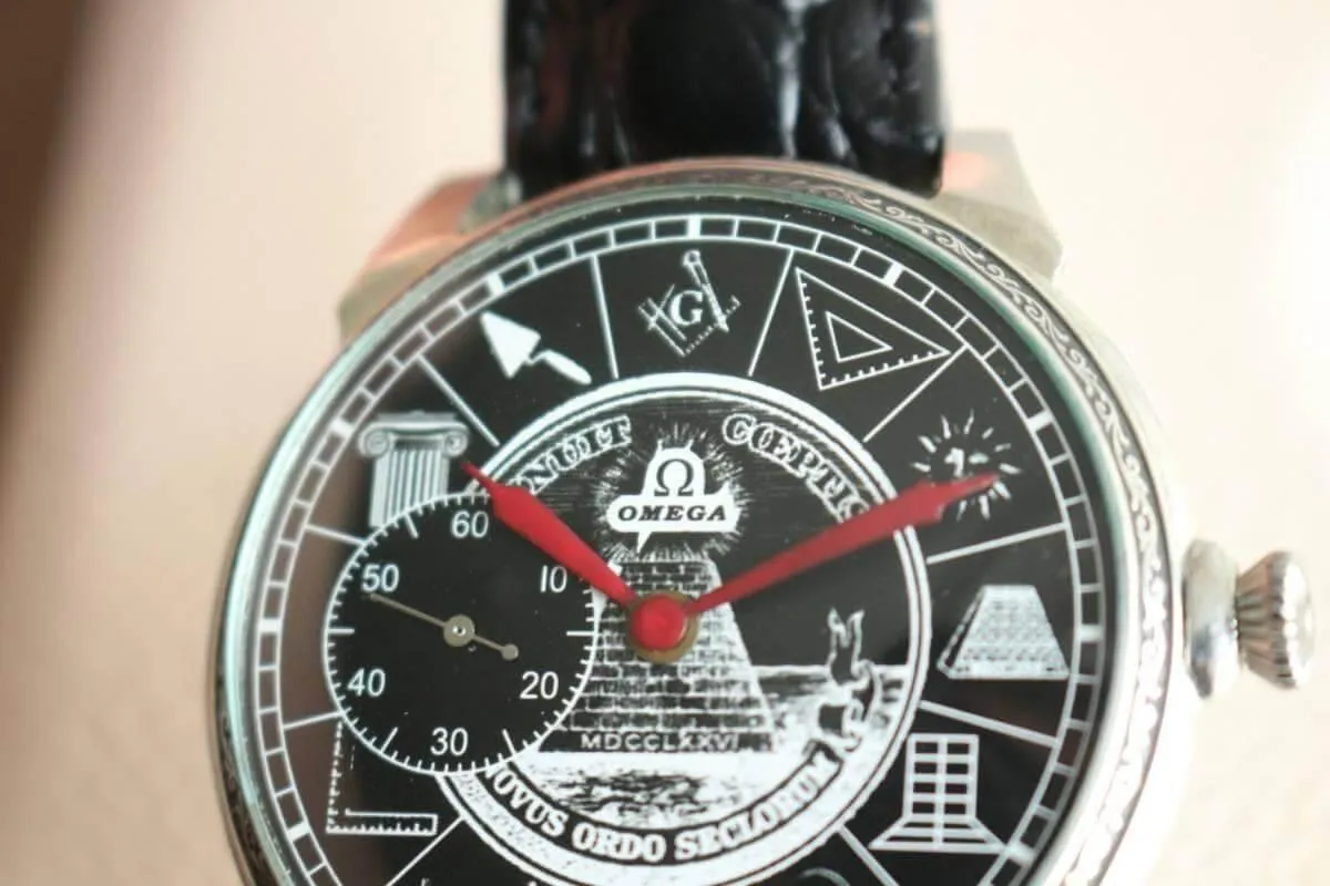 Omega Pocket Watch Custom Wristwatch Silver Masonic 1924