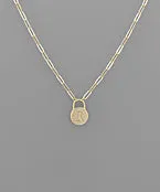 Padlock Initial Necklace