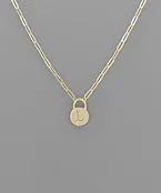 Padlock Initial Necklace