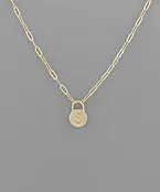 Padlock Initial Necklace