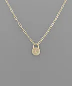 Padlock Initial Necklace