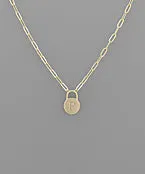 Padlock Initial Necklace