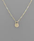 Padlock Initial Necklace