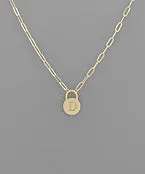 Padlock Initial Necklace