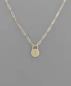 Padlock Initial Necklace