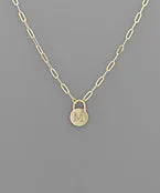 Padlock Initial Necklace