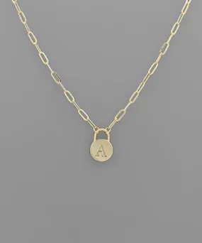 Padlock Initial Necklace