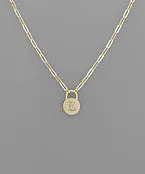 Padlock Initial Necklace