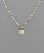 Padlock Initial Necklace