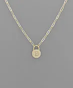 Padlock Initial Necklace