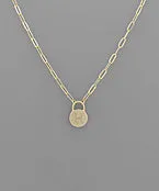 Padlock Initial Necklace