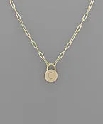 Padlock Initial Necklace