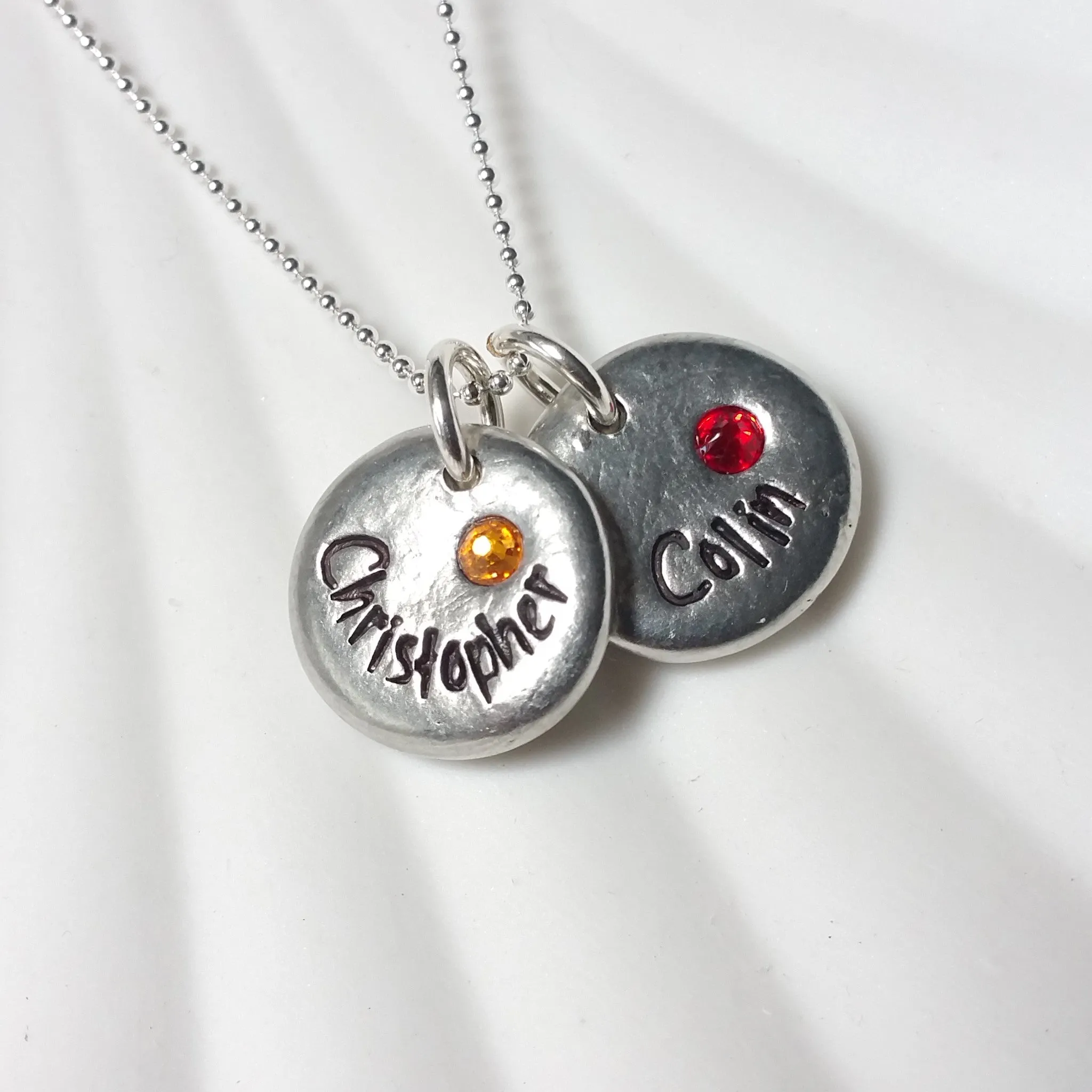 Pebble Name Neckace | Birthstone Mother's Necklace