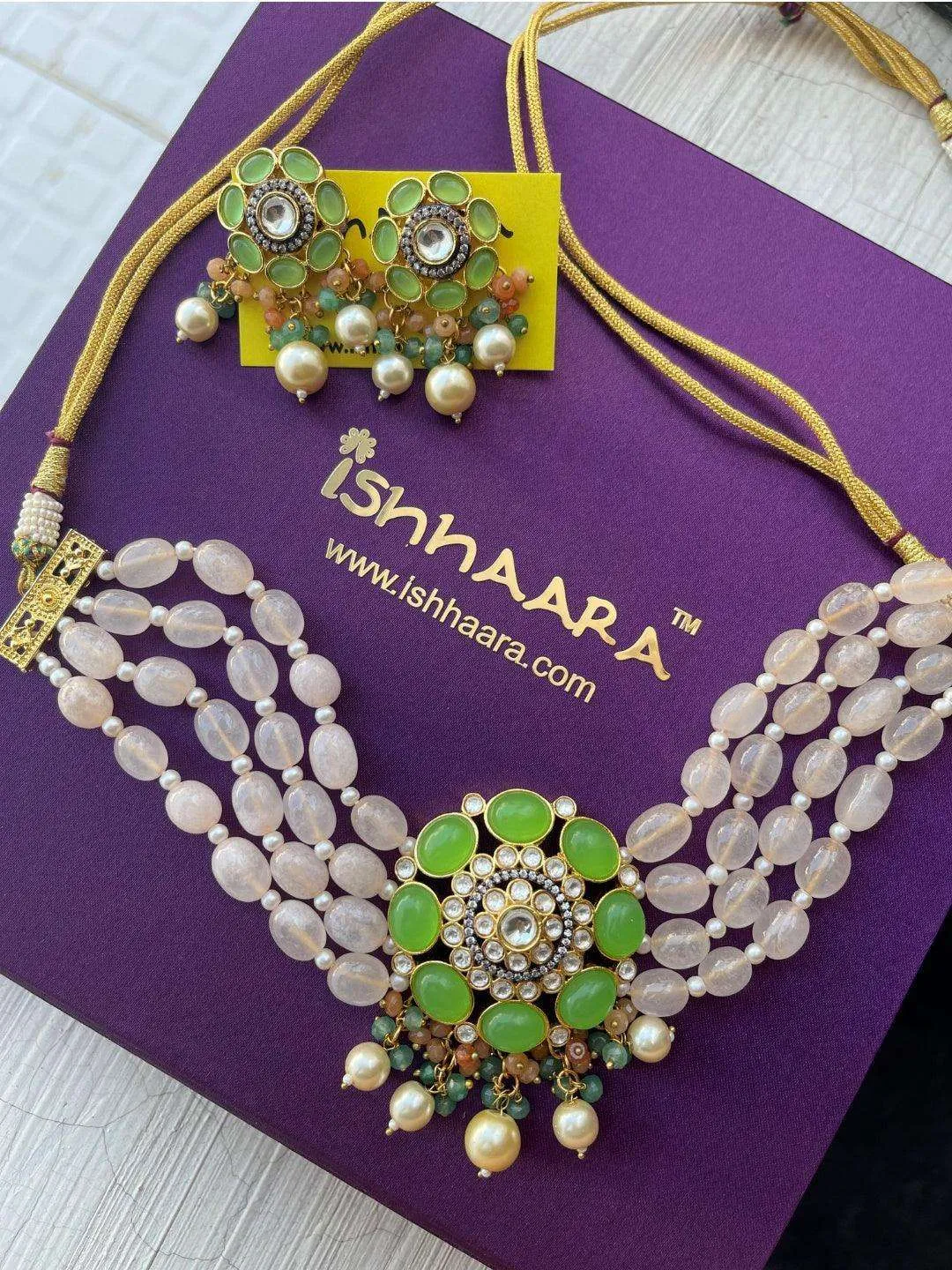 Precious Choker Beaded Necklace Set