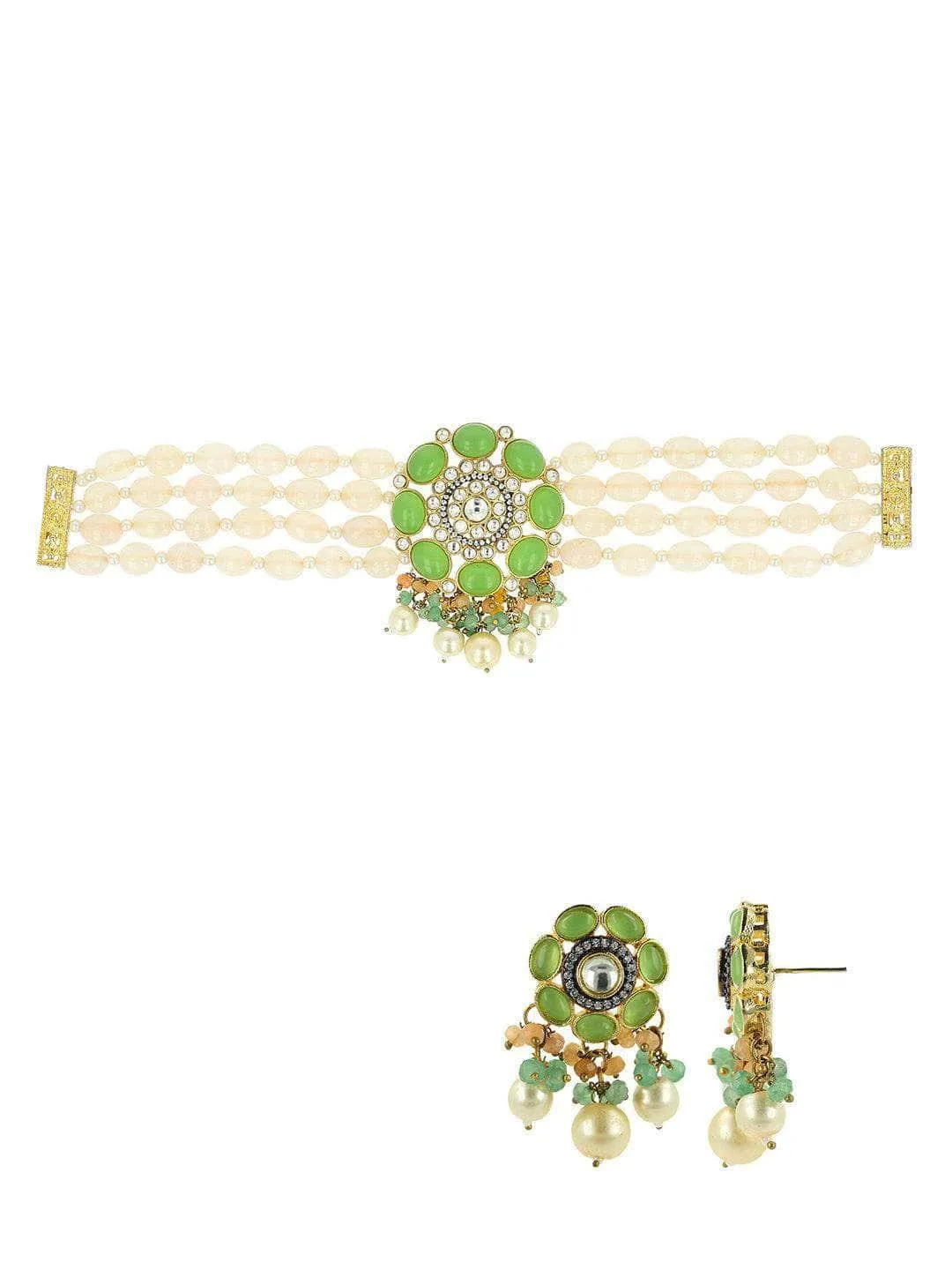 Precious Choker Beaded Necklace Set