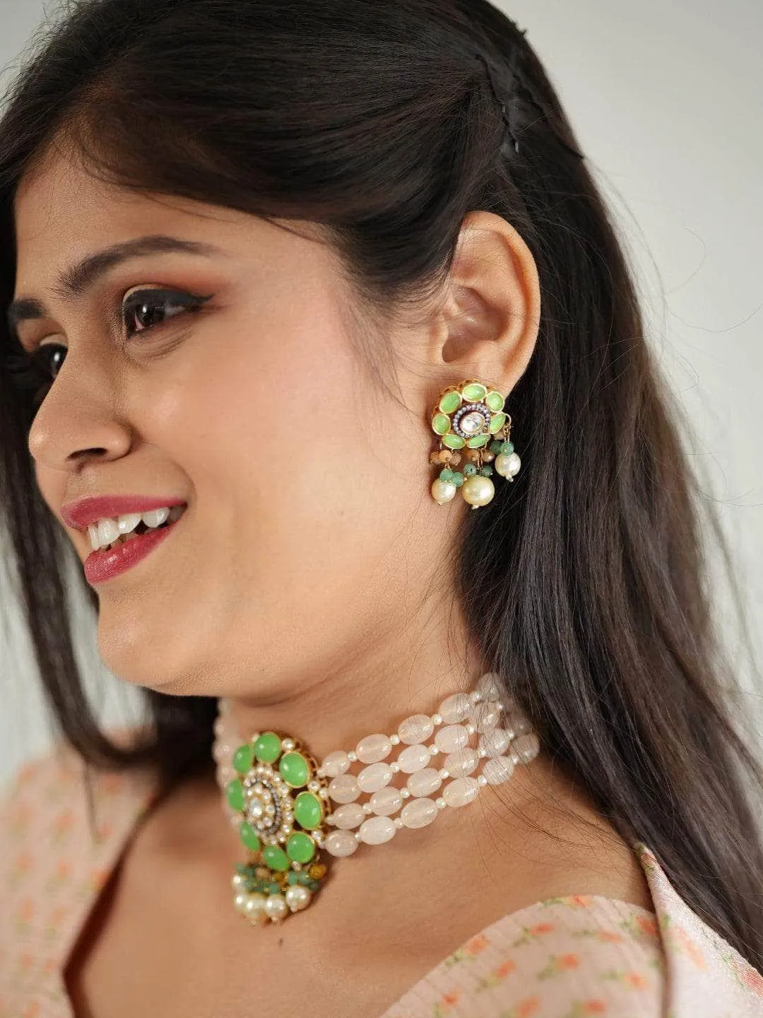 Precious Choker Beaded Necklace Set